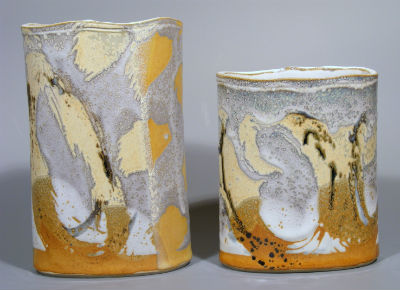 2 vases ovales